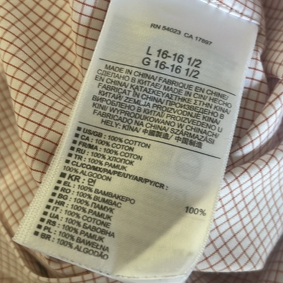 Banana Republic | non-iron slim fit rust red and white plaid button down… - Picture 5 of 13